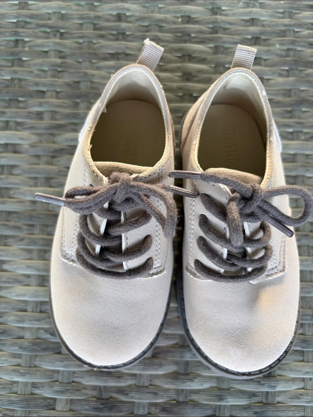 Gymboree Toddler Suede Oxford Dress Shoe Light Tan Soft Nubuck Finish Size 1
